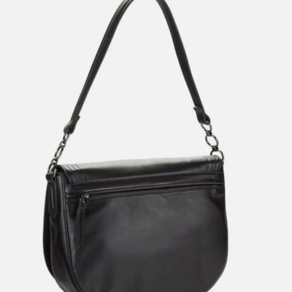 Longchamp Large Cavalcade Leather Shoulder Bag Black Lambskin - Picture 2 of 3